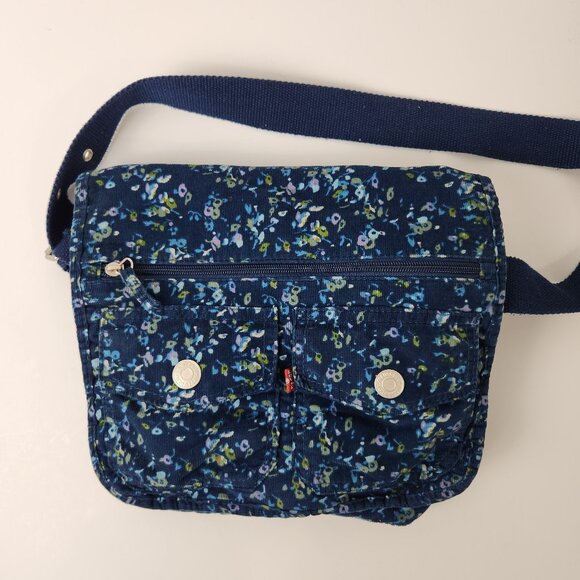 Levi's Handbags - Levis Bag Womens Blue Micro Floral Corduroy Vintage Shoulder Y2K Jean Pockets